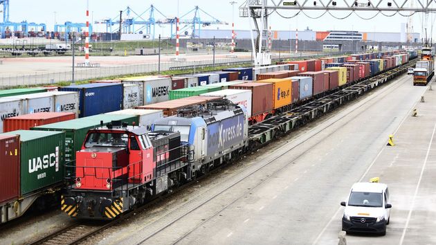 Spoorgoedervervoer in de haven van Rotterdam